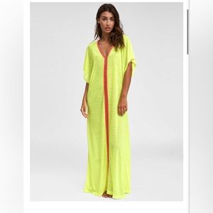 Inca Abaya Dress in Lemon by Pitusa